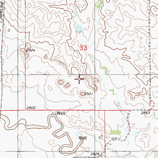 Topographic Map of 09N58E33CDCD01 Well, MT