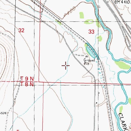 Topographic Map of 09N09W33CDBC01 Well, MT