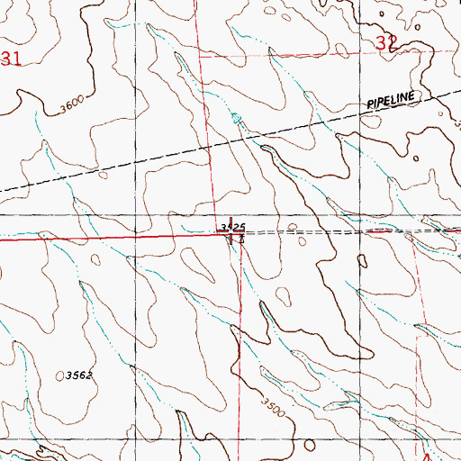 Topographic Map of 09N25E32CCCD01 Well, MT