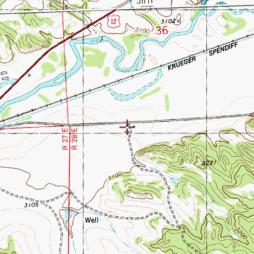 Topographic Map of 08N28E06BBAA01 Well, MT