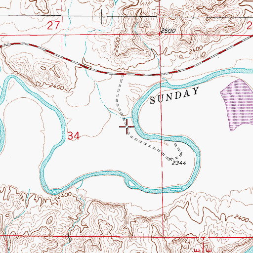 Topographic Map of 09N47E35ADCD01 Well, MT
