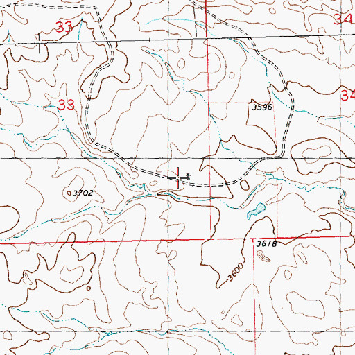 Topographic Map of 09N23E33DDAB01 Well, MT