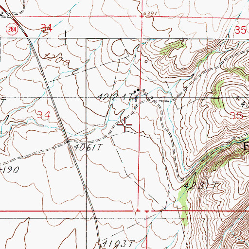 Topographic Map of 09N02E34DAAA01 Well, MT