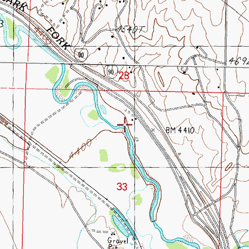 Topographic Map of 09N09W33ABCB01 Well, MT