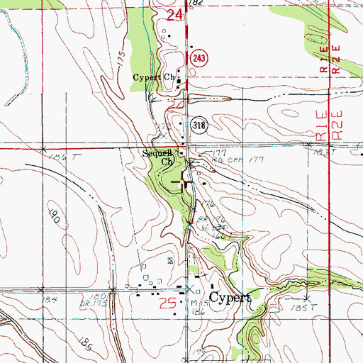 Topographic Map of Cypert School (historical), AR