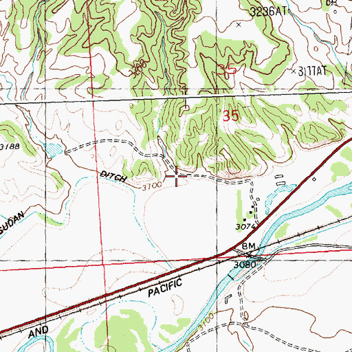 Topographic Map of 09N27E35CACD01 Well, MT