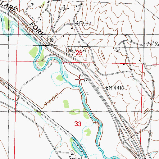 Topographic Map of 09N09W33AABC01 Well, MT