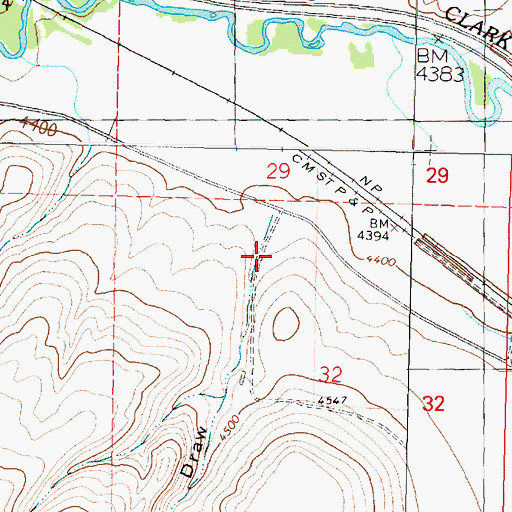 Topographic Map of 09N09W32BACA01 Well, MT