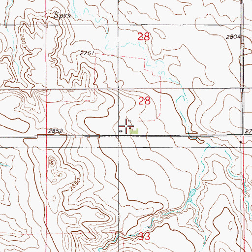 Topographic Map of 09N57E28CDDC01 Well, MT