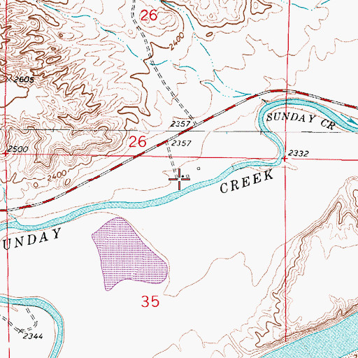 Topographic Map of 09N47E35ABAD01 Well, MT