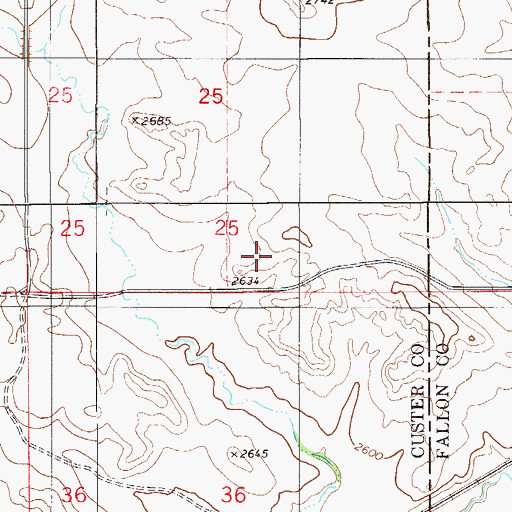 Topographic Map of 09N55E25DC__01 Well, MT