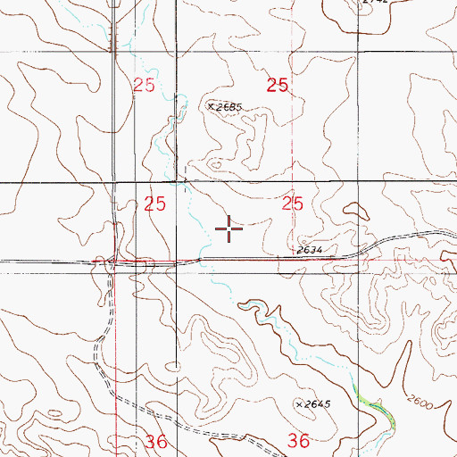 Topographic Map of 09N55E25CD__01 Well, MT