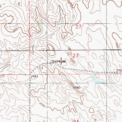 Topographic Map of 09N58E27CD__01 Well, MT