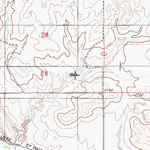 Topographic Map of 09N56E28DDBC01 Well, MT
