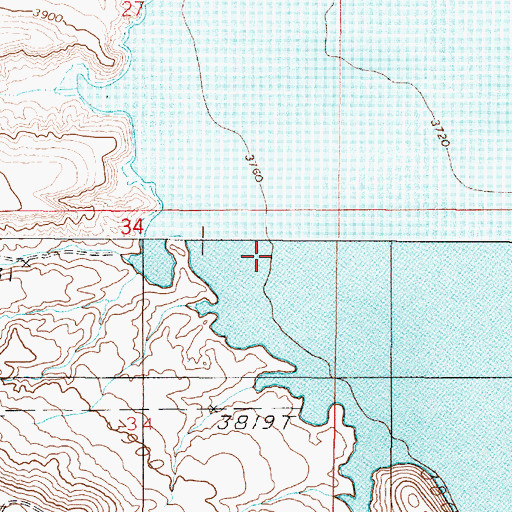 Topographic Map of 09N01E34AA__01 Well, MT