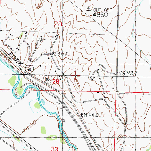 Topographic Map of 09N09W28DCDA01 Well, MT