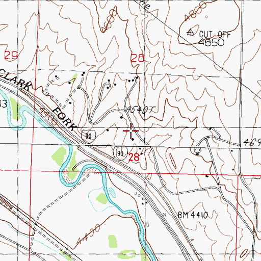 Topographic Map of 09N09W28DCBB01 Well, MT
