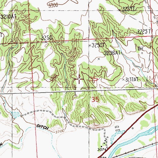 Topographic Map of 09N27E35DCBA01 Well, MT
