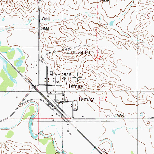 Topographic Map of 09N55E27CA__01 Well, MT