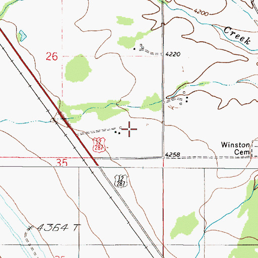 Topographic Map of 09N01W26DD__01 Well, MT