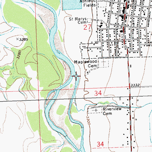 Topographic Map of 09N20W27CD__01 Well, MT