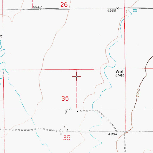 Topographic Map of 09N06E26DC__01 Well, MT