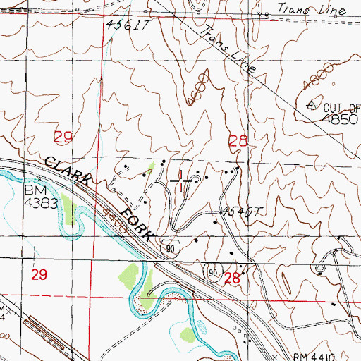 Topographic Map of 09N09W28CABD01 Well, MT