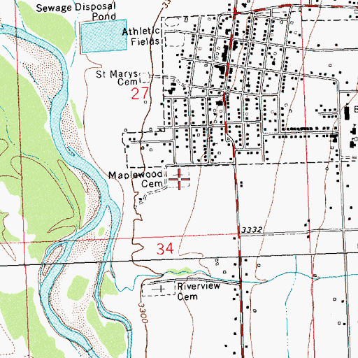 Topographic Map of 09N20W27DCBA01 Well, MT