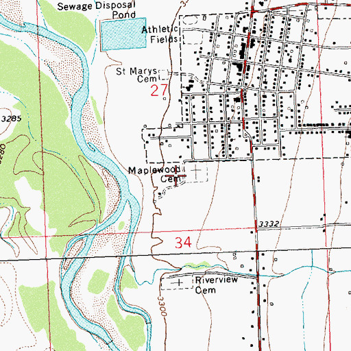Topographic Map of 09N20W27DCBB01 Well, MT