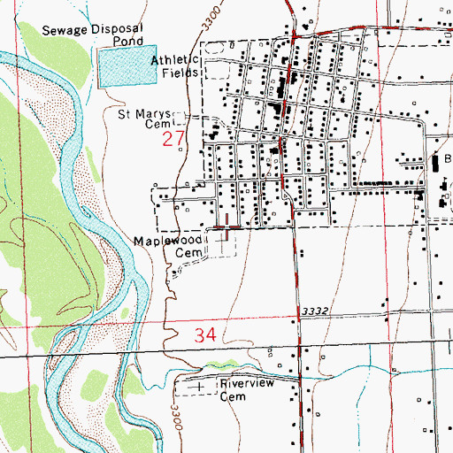 Topographic Map of 09N20W27DBCD01 Well, MT