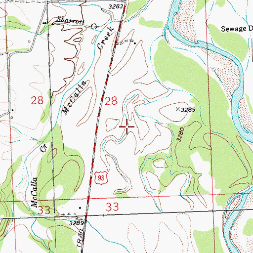 Topographic Map of 09N20W28DB__01 Well, MT