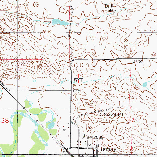 Topographic Map of 09N55E27BB__01 Well, MT