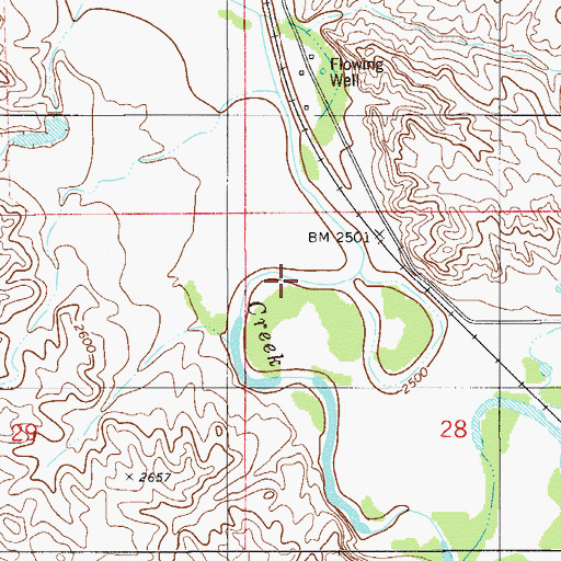 Topographic Map of 09N55E28BB__01 Well, MT