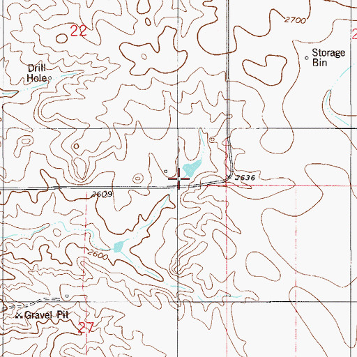 Topographic Map of 09N55E02DDCD01 Well, MT
