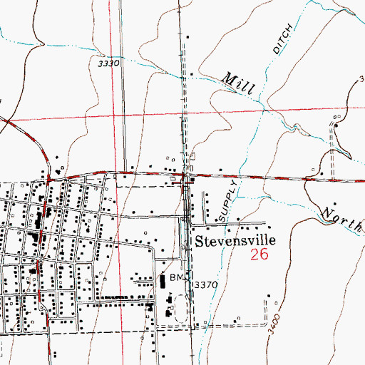 Topographic Map of 09N20W26BACC01 Well, MT