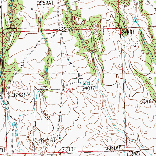 Topographic Map of 09N26E28ACDB01 Well, MT