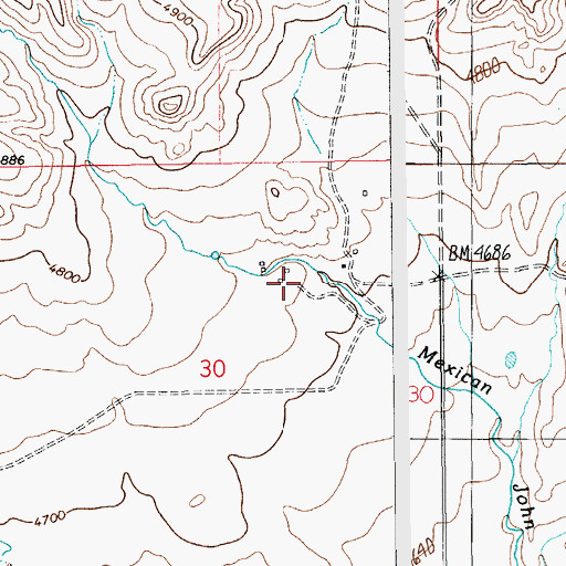 Topographic Map of 09N14E30A___01 Well, MT