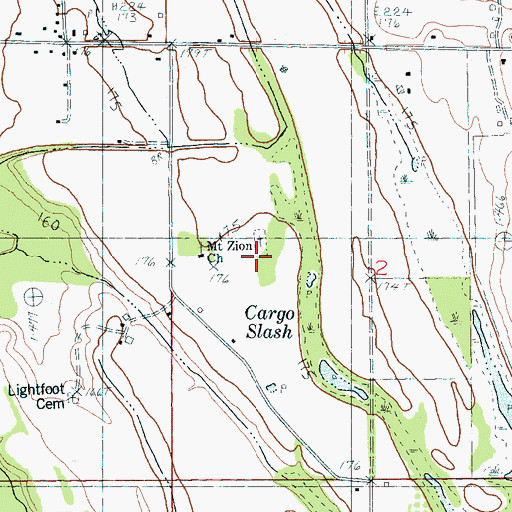 Topographic Map of Mount Zion School (historical), AR