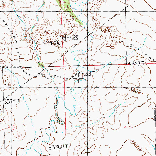 Topographic Map of 09N25E25BBAC01 Well, MT