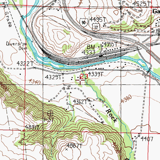 Topographic Map of 09N10W23CAAD01 Well, MT