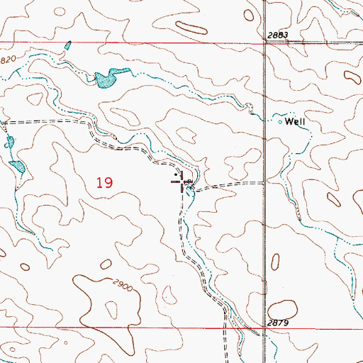 Topographic Map of 09N53E19ACDD01 Well, MT