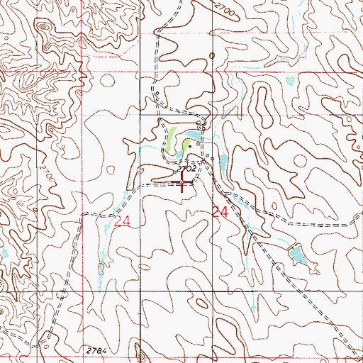 Topographic Map of 09N54E24BD__01 Well, MT