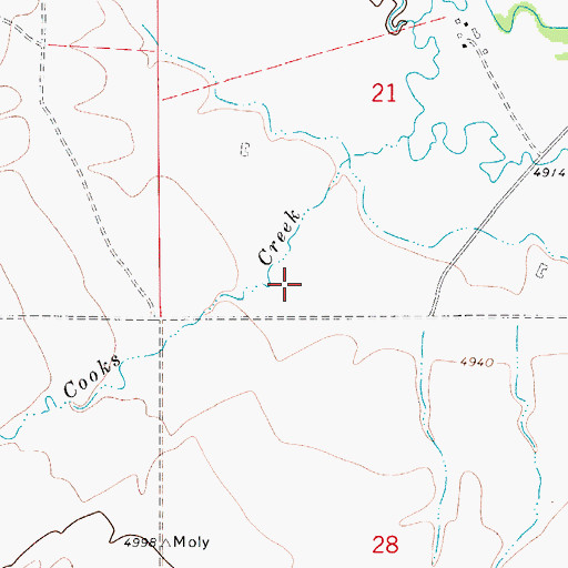 Topographic Map of 09N06E21C___01 Well, MT
