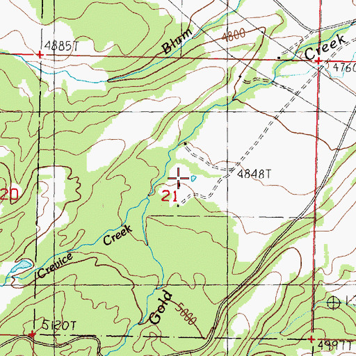 Topographic Map of 09N11W21ACCC01 Well, MT