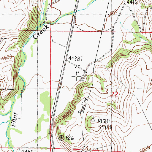 Topographic Map of 09N13W22BCDA01 Well, MT