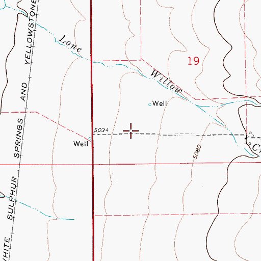 Topographic Map of 09N07E19C___02 Well, MT