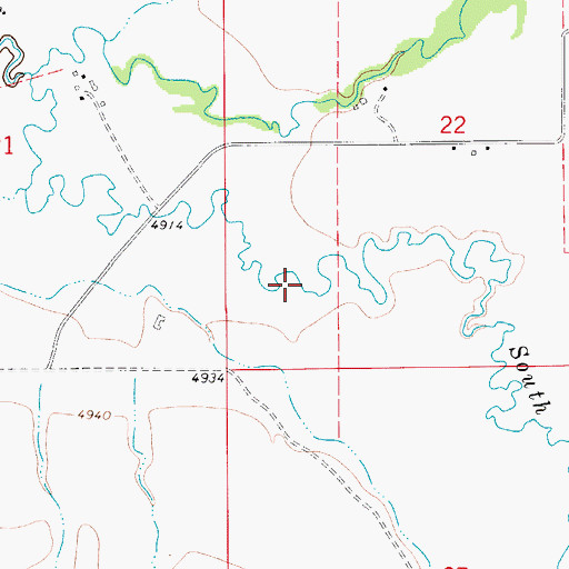 Topographic Map of 09N06E22CB__01 Well, MT