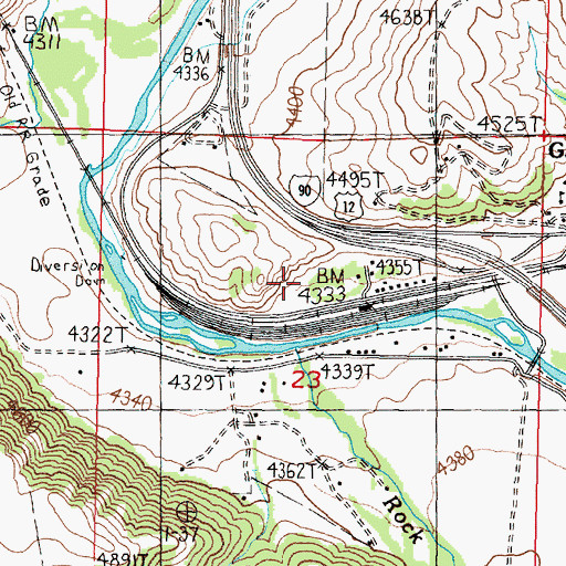 Topographic Map of 09N10W23BDAD01 Well, MT