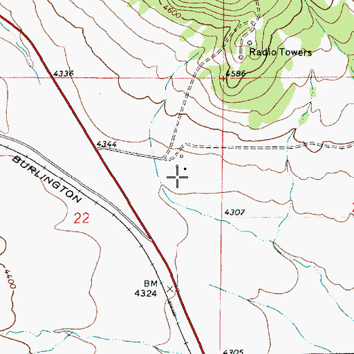 Topographic Map of 09N01W22AD__01 Well, MT