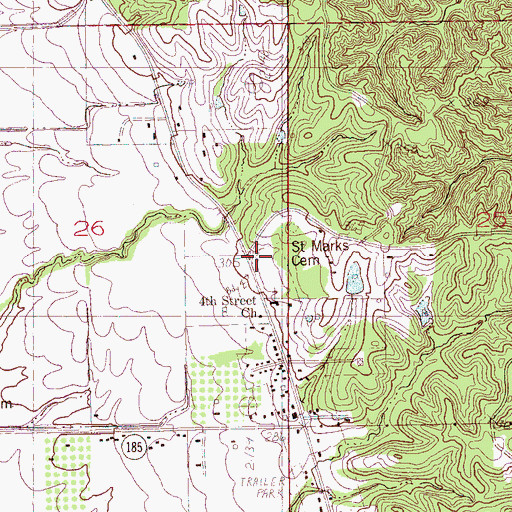 Topographic Map of Saint Marks Church (historical), AR